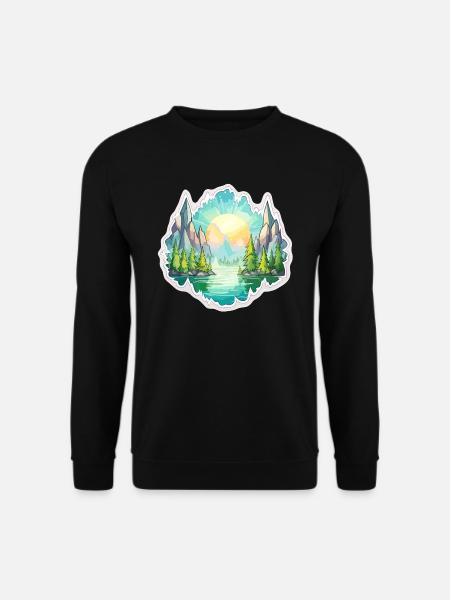 Landscape - Illustration - Unisex Sweatshirt - black