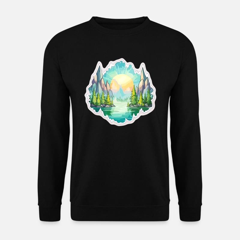 Paysage - Illustration - Sweat-shirt Unisexe - noir