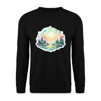 Landscape - Illustration - Unisex Sweatshirt - black - Front - Alina (178cm) & Michal (187cm)