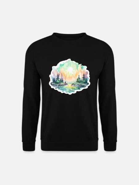 Landscape - Illustration - Unisex Sweatshirt - black