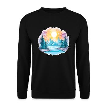 Landscape - Illustration - Unisex Sweatshirt - black - Front - Alina (178cm) & Michal (187cm)