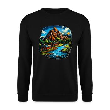 Landscape - Illustration - Unisex Sweatshirt - black - Front - Alina (178cm) & Michal (187cm)