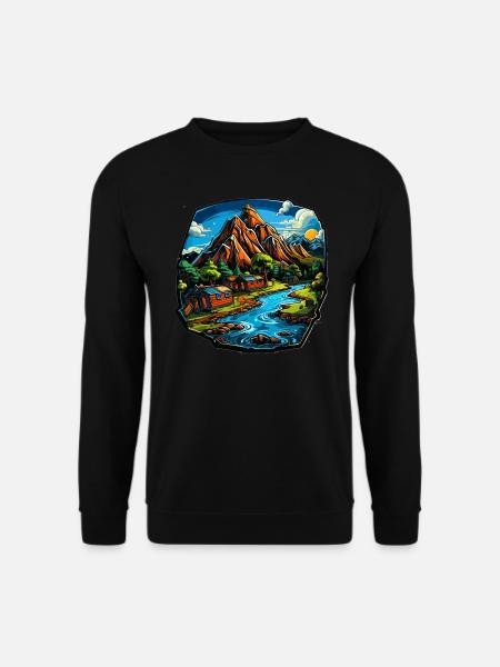 Landscape - Illustration - Unisex Sweatshirt - black