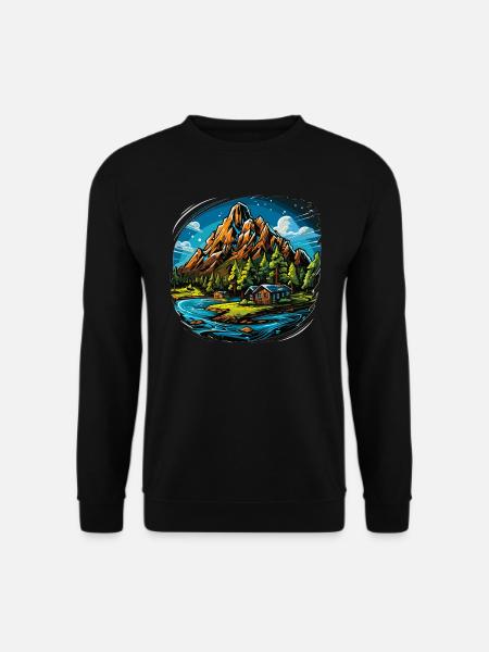 Landschaft - Illustration - Unisex Pullover - Schwarz