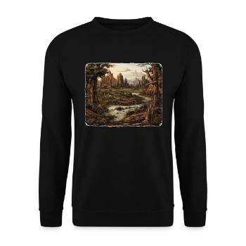 Landscape - Illustration - Unisex Sweatshirt - black - Front - Alina (178cm) & Michal (187cm)