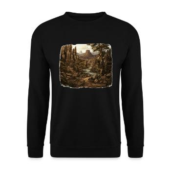 Paysage - Illustration - Sweat-shirt Unisexe - noir - Devant - Alina (178cm) & Michal (187cm)