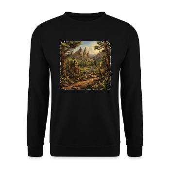 Paysage - Illustration - Sweat-shirt Unisexe - noir - Devant - Alina (178cm) & Michal (187cm)