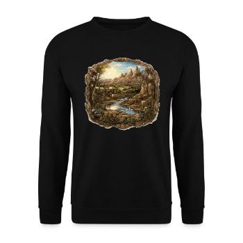 Landscape - Illustration - Unisex Sweatshirt - black - Front - Alina (178cm) & Michal (187cm)