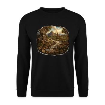 Landscape - Illustration - Unisex Sweatshirt - black - Front - Alina (178cm) & Michal (187cm)