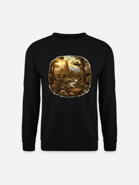Landscape - Illustration - Unisex Sweatshirt - black