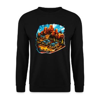 Landscape - Illustration - Unisex Sweatshirt - black - Front - Alina (178cm) & Michal (187cm)