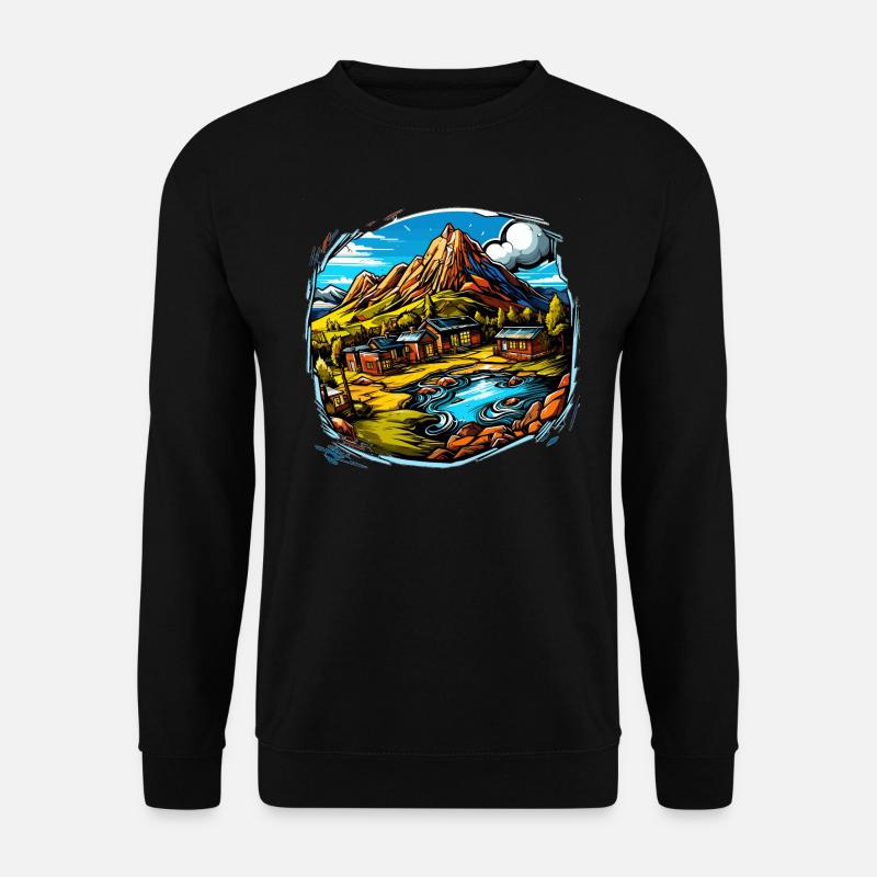 Paysage - Illustration - Sweat-shirt Unisexe - noir
