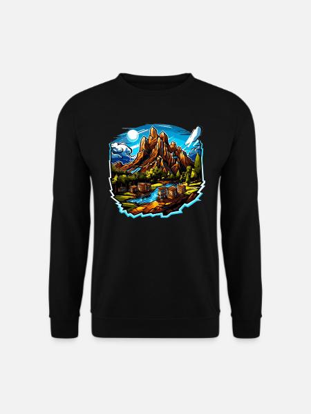 Landscape - Illustration - Unisex Sweatshirt - black