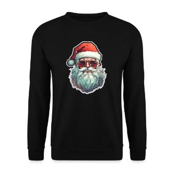 Weihnachtsmann - Illustration - Unisex Pullover - Schwarz - Vorne - Alina (178cm) & Michal (187cm)