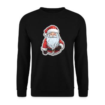 Père Noël - illustration - Sweat-shirt Unisexe - noir - Devant - Alina (178cm) & Michal (187cm)