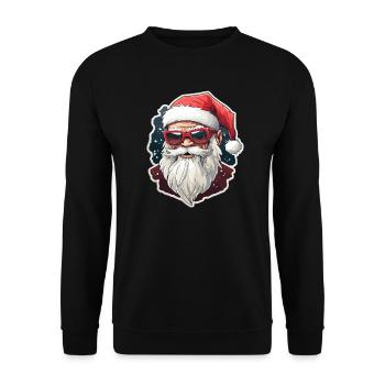 Weihnachtsmann - Illustration - Unisex Pullover - Schwarz - Vorne - Alina (178cm) & Michal (187cm)