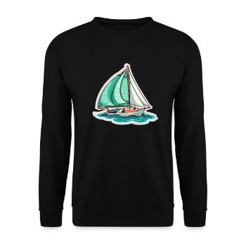 Sailboat - illustration - Unisex Sweatshirt - black - Front - Alina (178cm) & Michal (187cm)