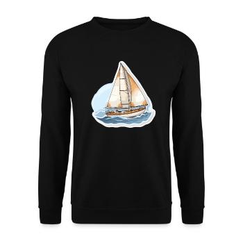 Sailboat - illustration - Unisex Sweatshirt - black - Front - Alina (178cm) & Michal (187cm)