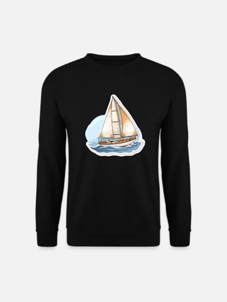 Sailboat - illustration - Unisex Sweatshirt - black