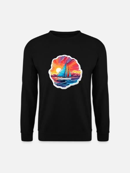 Sailboat - illustration - Unisex Sweatshirt - black