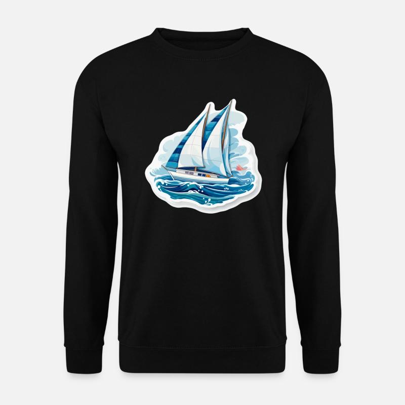 Sailboat - illustration - Unisex Sweatshirt - black
