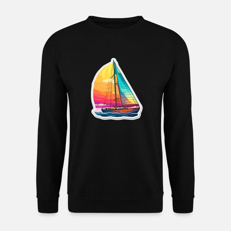 Sailboat - illustration - Unisex Sweatshirt - black