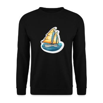 Sailboat - illustration - Unisex Sweatshirt - black - Front - Alina (178cm) & Michal (187cm)