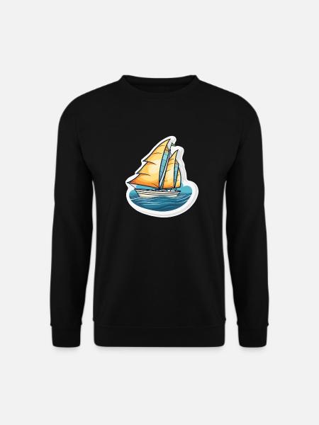 Sailboat - illustration - Unisex Sweatshirt - black