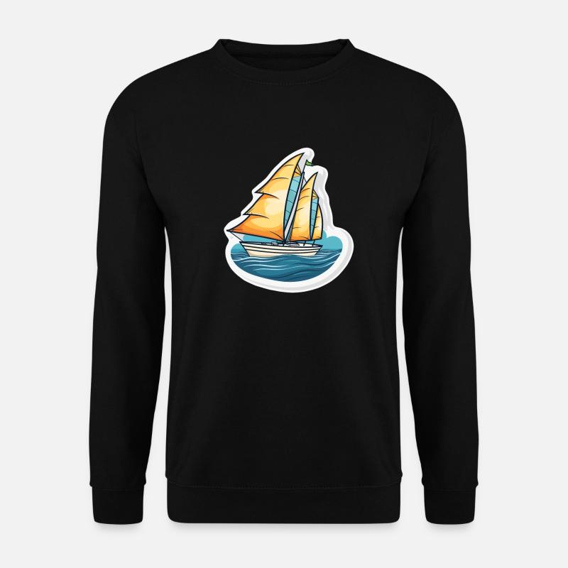 Sailboat - illustration - Unisex Sweatshirt - black