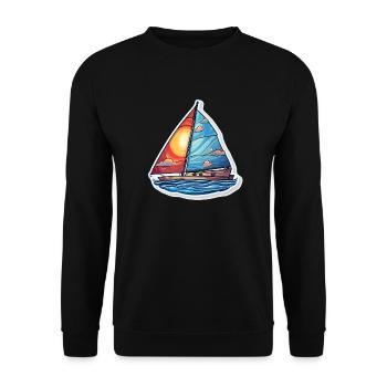 Sailboat - illustration - Unisex Sweatshirt - black - Front - Alina (178cm) & Michal (187cm)