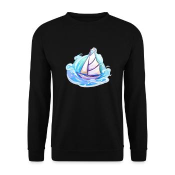 Sailboat - illustration - Unisex Sweatshirt - black - Front - Alina (178cm) & Michal (187cm)