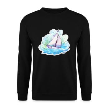Sailboat - illustration - Unisex Sweatshirt - black - Front - Alina (178cm) & Michal (187cm)