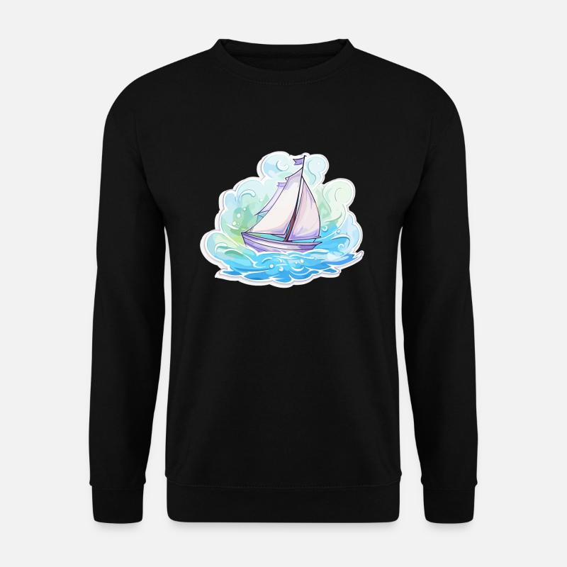 Segelboot - Illustration - Unisex Pullover - Schwarz