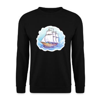 Sailboat - illustration - Unisex Sweatshirt - black - Front - Alina (178cm) & Michal (187cm)