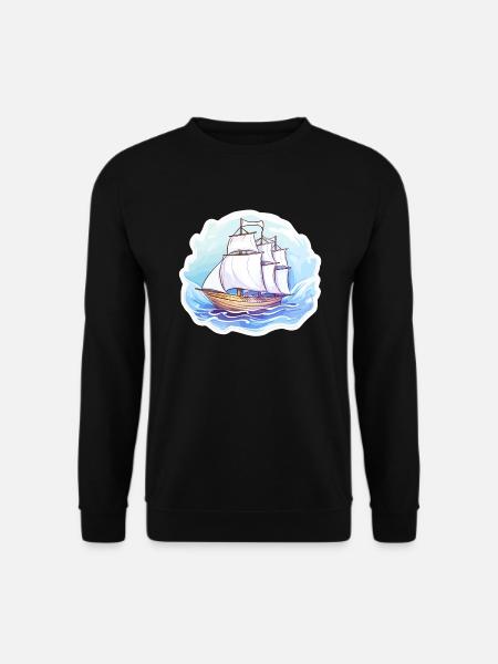Sailboat - illustration - Unisex Sweatshirt - black