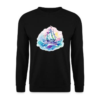 Sailboat - illustration - Unisex Sweatshirt - black - Front - Alina (178cm) & Michal (187cm)