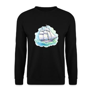 Sailboat - illustration - Unisex Sweatshirt - black - Front - Alina (178cm) & Michal (187cm)
