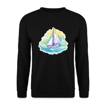 Sailboat - illustration - Unisex Sweatshirt - black - Front - Alina (178cm) & Michal (187cm)