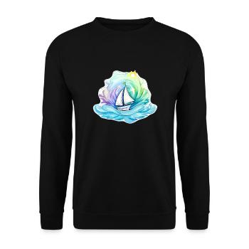 Sailboat - illustration - Unisex Sweatshirt - black - Front - Alina (178cm) & Michal (187cm)