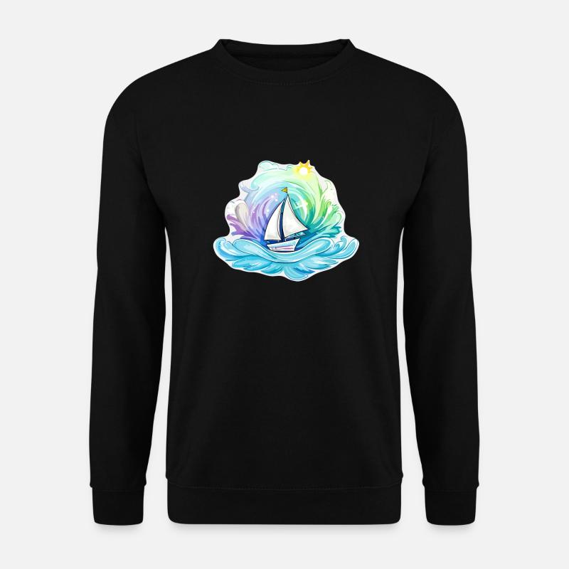 Sailboat - illustration - Unisex Sweatshirt - black