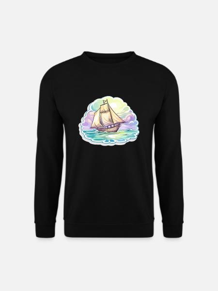 Sailboat - illustration - Unisex Sweatshirt - black