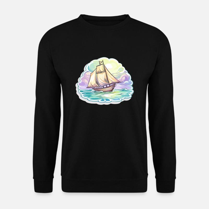 Sailboat - illustration - Unisex Sweatshirt - black