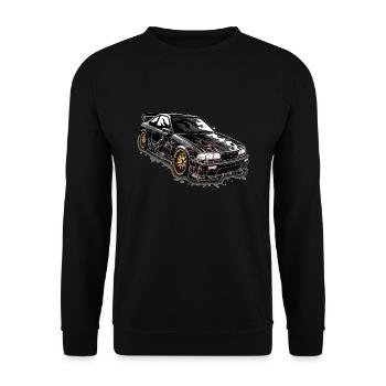 Car - Illustration - Unisex Sweatshirt - black - Front - Alina (178cm) & Michal (187cm)