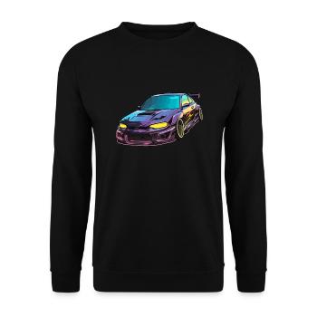 Auto - Illustration - Unisex Pullover - Schwarz - Vorne - Alina (178cm) & Michal (187cm)