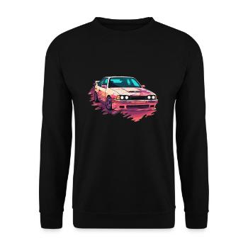 Auto - Illustration - Unisex Pullover - Schwarz - Vorne - Alina (178cm) & Michal (187cm)