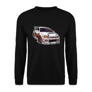 Auto - Illustration - Unisex Pullover - Schwarz - Vorne - Alina (178cm) & Michal (187cm)
