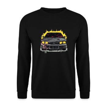 Car - Illustration - Unisex Sweatshirt - black - Front - Alina (178cm) & Michal (187cm)