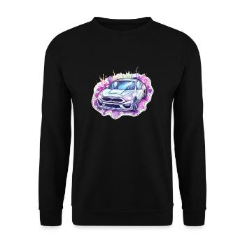 Auto - Illustration - Unisex Pullover - Schwarz - Vorne - Alina (178cm) & Michal (187cm)