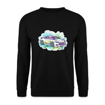 Auto - Illustration - Unisex Pullover - Schwarz - Vorne - Alina (178cm) & Michal (187cm)