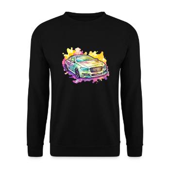 Auto - Illustration - Unisex Pullover - Schwarz - Vorne - Alina (178cm) & Michal (187cm)